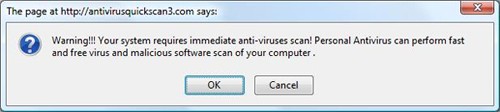 antivirusquickscan3.com personal antivirus warning