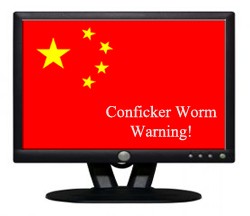 china computers infected with conficker worm