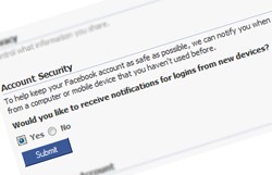 Facebook security feature like banking sites