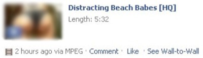 Facebook distracting beach babes video wall post
