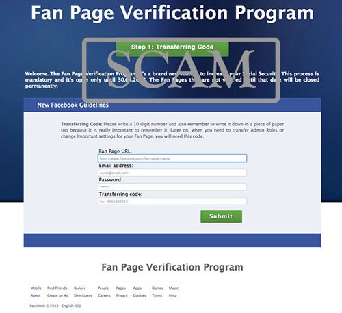 facebook phishing scam login theft site