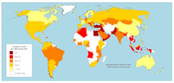 malware infection rates map microsoft