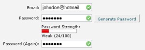 password strength email login