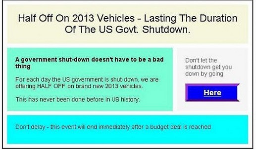 spam exploit us govt shutdown