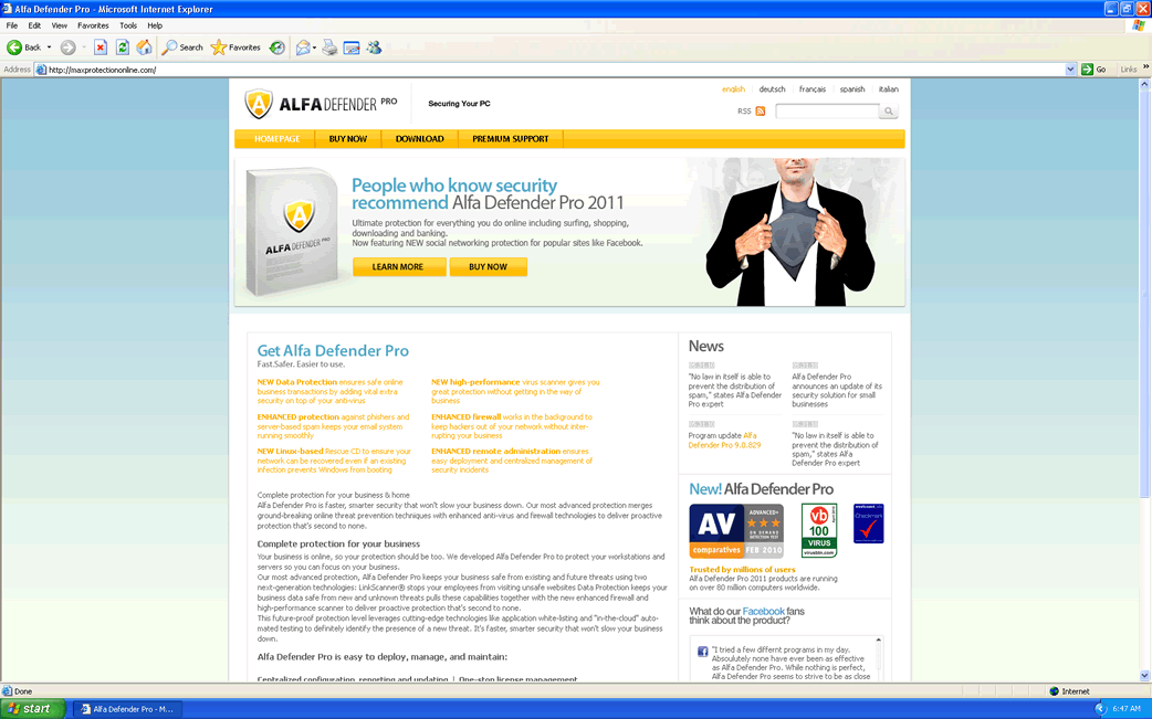 Alfa Defender Pro screenshot