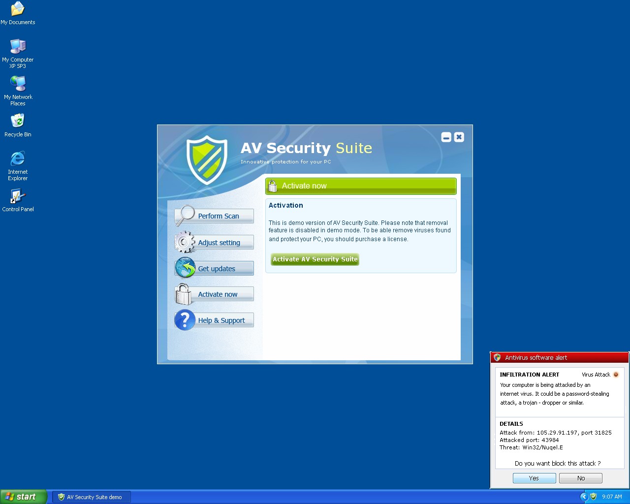 AV Security Suite captura de pantalla