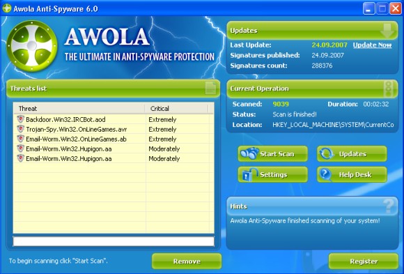 for awola anti spyware 6.0
