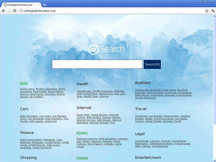 Corkingsearchsystem.com captura de tela