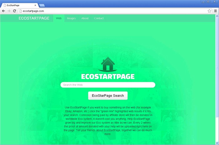 Ecostartpage.com screenshot