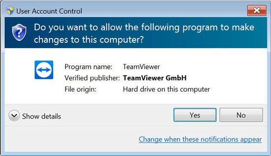 user access control window