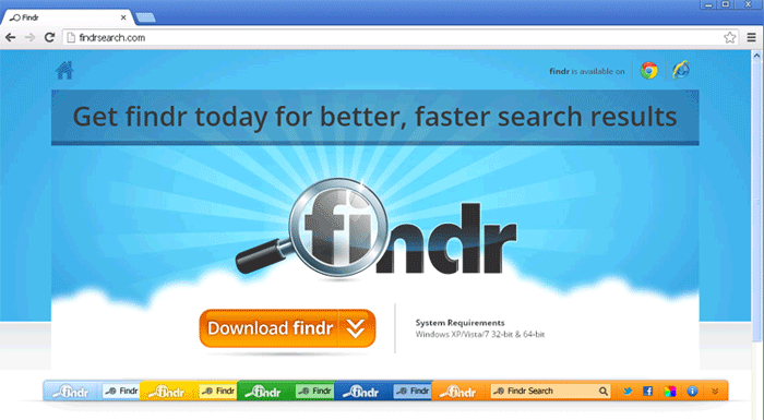 Findr Toolbar and Search screenshot