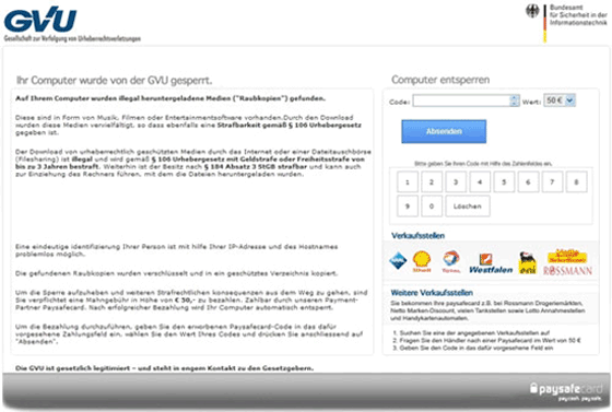 GVU Gesellschaft zur Verfolgung Ransomware screenshot