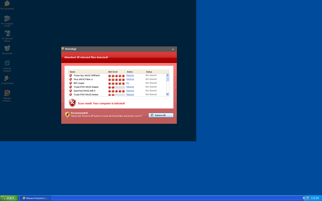 Malware Protection Center screenshot