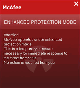McAfee Enhanced Protection Mode screenshot