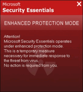 Microsoft Security Essentials Enhanced Protection Mode screenshot