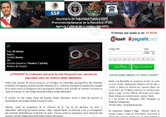 'Procuraduría General de la República' Ransomware screenshot