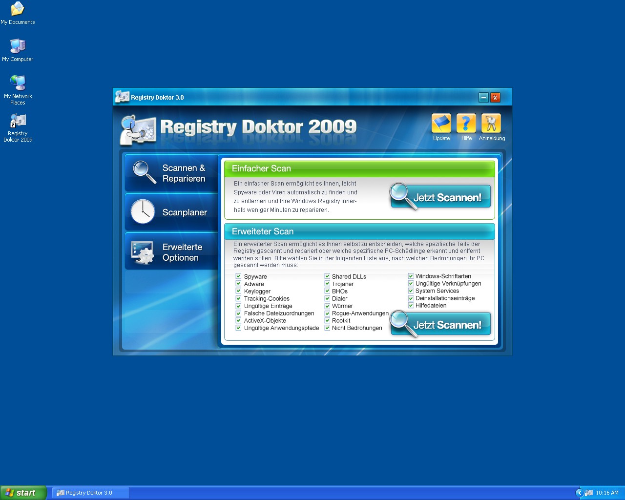 Registry Doktor 2009 captura de tela