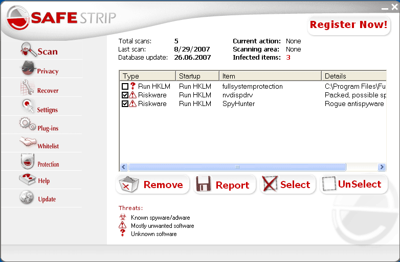 SafeStrip Removal Report