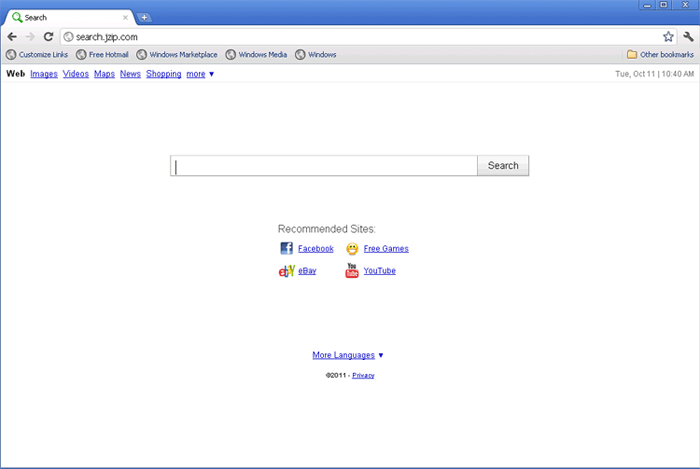 Search.jzip.com screenshot