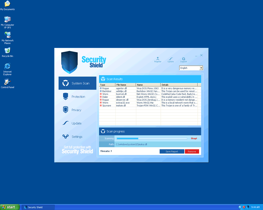 Security Shield 2012 screenshot