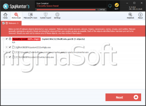 Exploit:Win32/Shellcode.gen!B screenshot