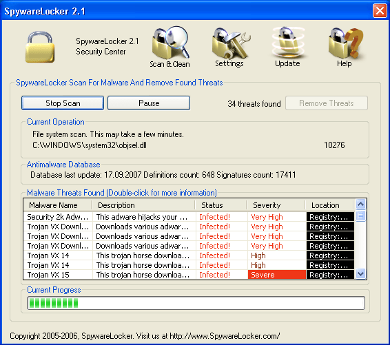 SpywareLocker screenshot