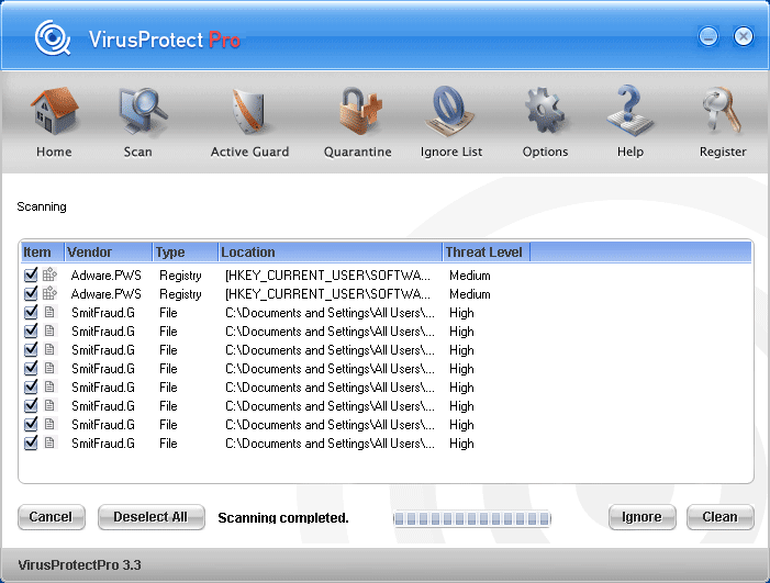 VirusProtect Pro captura de tela