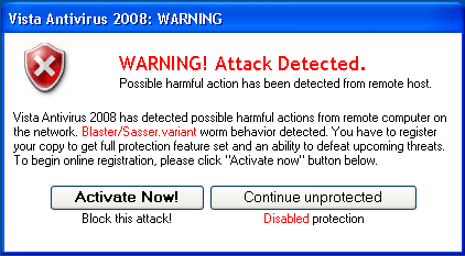 desinstalar el malware Vista 2008