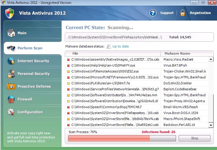 Vista Antivirus 2012 Removal Report