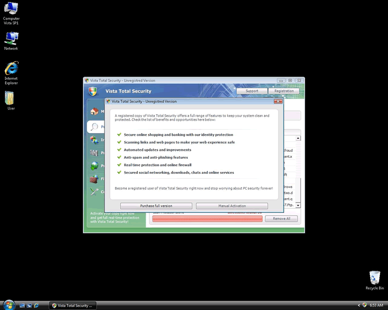Vista Total Security captura de tela