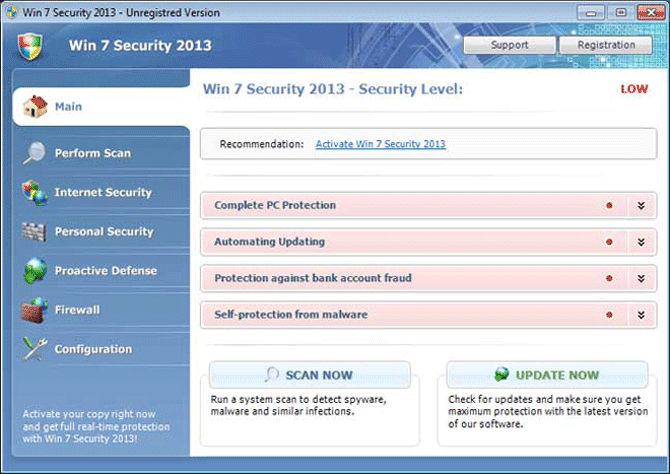Win 7 Security 2013 screenshot