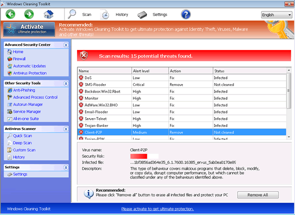 Windows Cleaning Toolkit screenshot