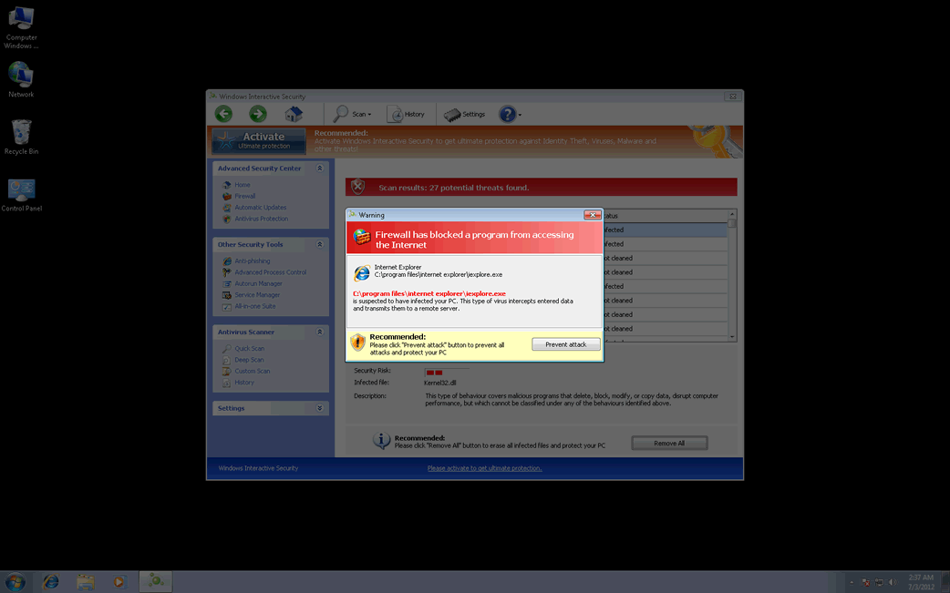 Windows Interactive Security screenshot