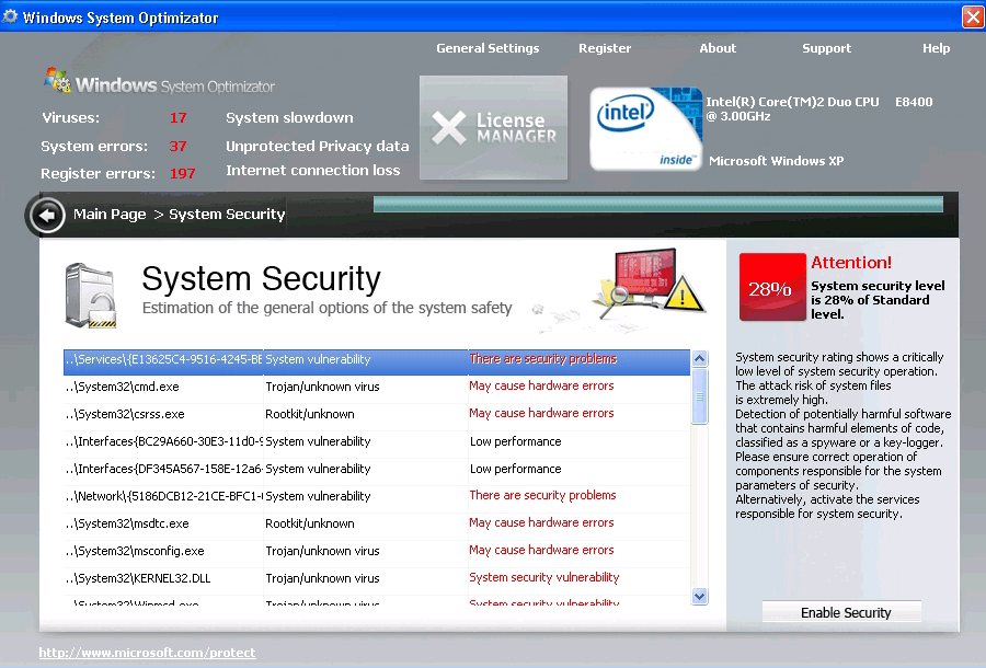 Windows System Optimizator screenshot