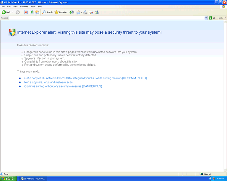 XP Antivirus Pro 2010 screenshot
