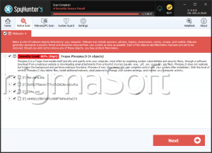 Worm:Win32/Phorpiex.O screenshot