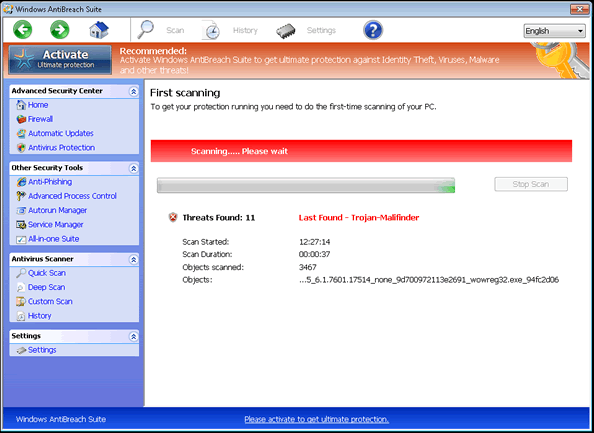 Windows AntiBreach Suite captura de tela