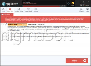 Backdoor: Win32/Kirts.A screenshot