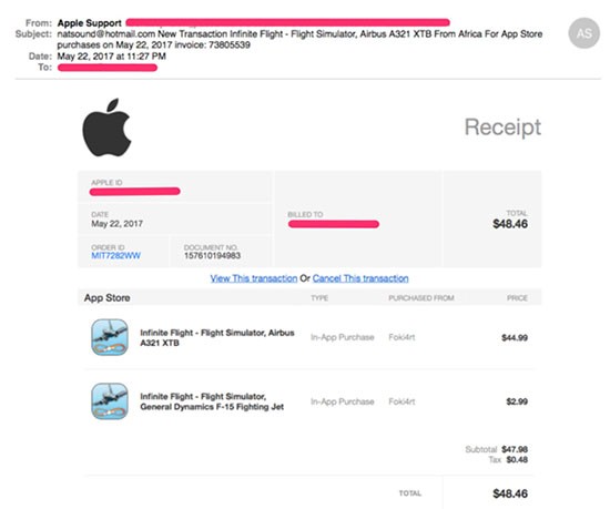 fake apple support email scam