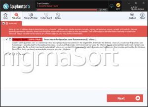 'avastvirusinfo@yandex.com' Ransomware screenshot