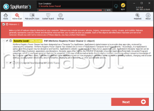 PUP.Winferno Registry Power Cleaner screenshot