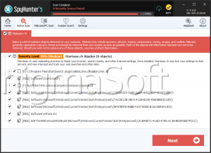 Startsear.ch Hijacker screenshot