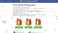 Chrome search contest 2020 Scam Screenshot