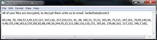 EncS Ransomware note