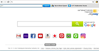Captura de tela da barra de ferramentas do Rastreador de velocidade da Internet
