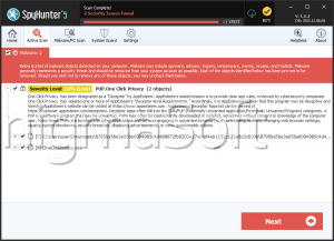 PUP.One Click Privacy screenshot