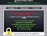 'Unlock this Page to Continue!' Virus Screenshot