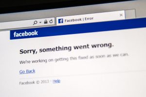 A Interrupção Prolongada da Rede do Facebook não foi... captura de tela