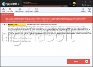 PUP.PCBooster Free Registry Cleaner screenshot