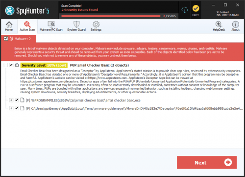 PUP.Email Checker Basic screenshot